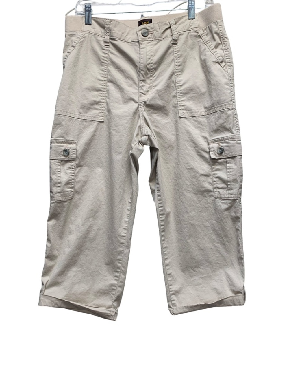 Lee Women's Crop Cargo Capris in Light Beige